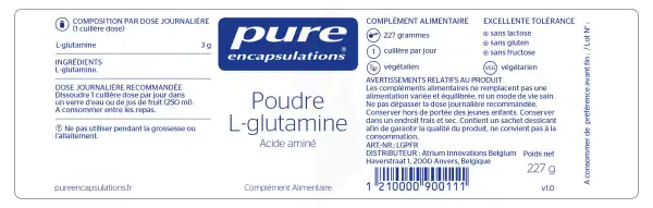 Pure Encapsulations L-glutamine Poudre 227g