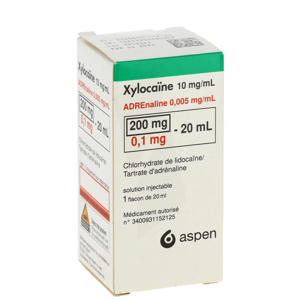 Xylocaine 10 Mg/ml Adrenaline 0,005 Mg/ml, Solution Injectable