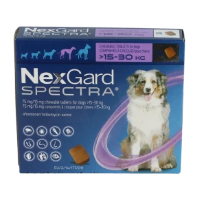 Nexgard Spectra 75 Mg/ 15 Mg Comprime A Croquer Pour Chiens 15 - 30 Kg, Comprimé à Croquer