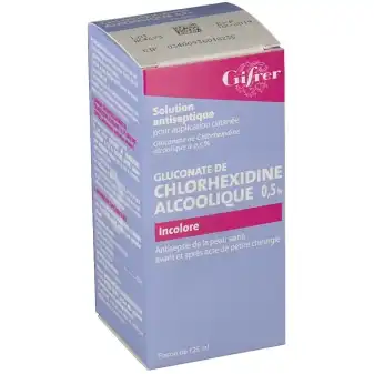 Gifrer Chlorhexidine Alcoolique Incolore 2 % Solution pour application cutanée 125ml