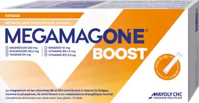 Megamagone Boost Gel Oral 10 Sticks/20ml à Bordeaux