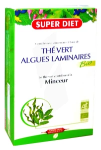 Superdiet Thé Vert Algues Bio Solution Buvable 20 Ampoules/15ml