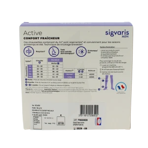 Sigvaris Active Confort Fraîcheur Origin Lin Chaussette Classe 2 Homme Ecru Normal S