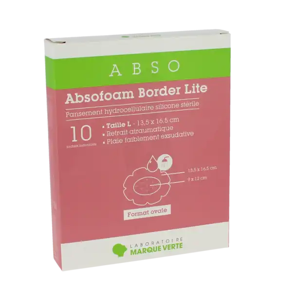 Absofoam Border Lite Pans Hydrocellulaire Ovale 13,5x16,5cm B/10