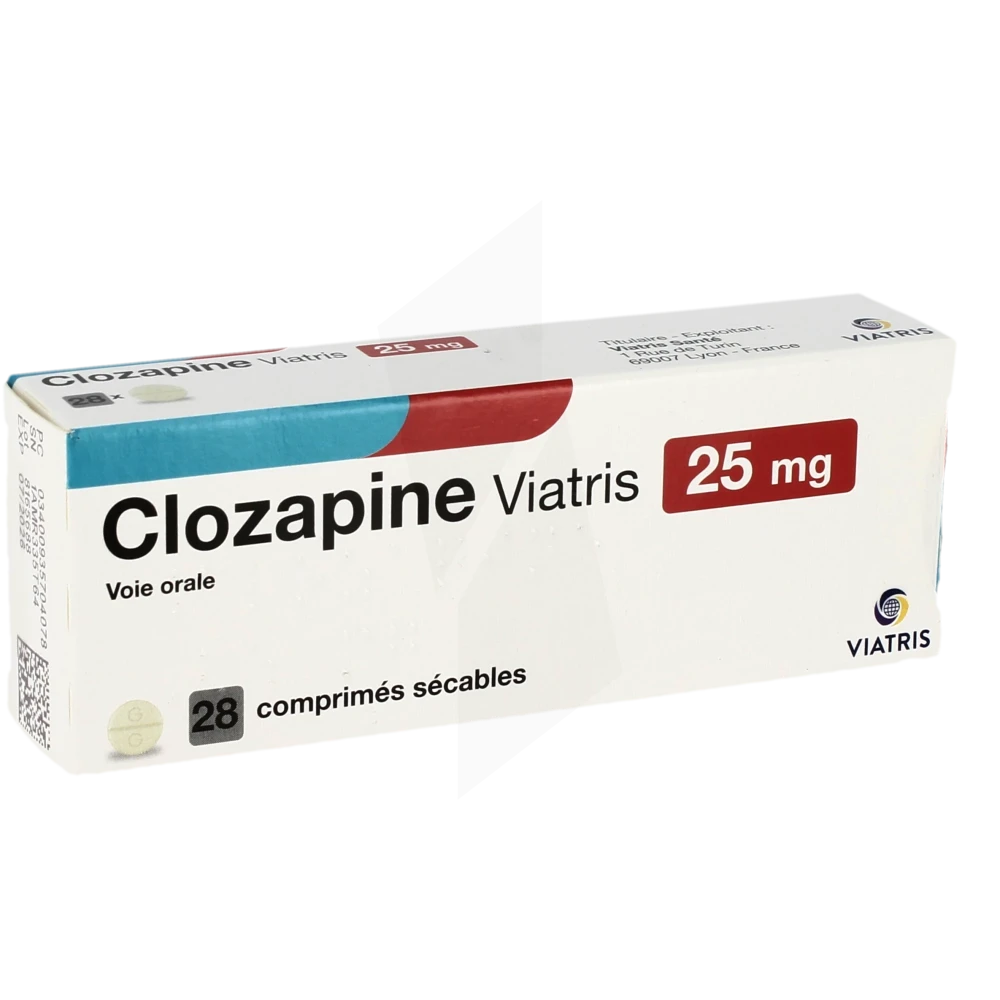 Clozapine Viatris 25 Mg, Comprimé Sécable