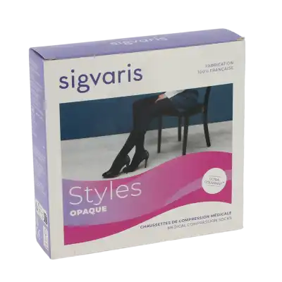 Sigvaris Styles Opaque Chaussettes  Femme Classe 2 Noir Large Normal à RUMILLY