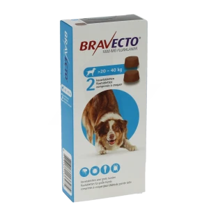 Bravecto 1000 Mg Comprimes A Croquer Pour Chiens De Grande Taille (>20-40 Kg), Comprimé à Croquer