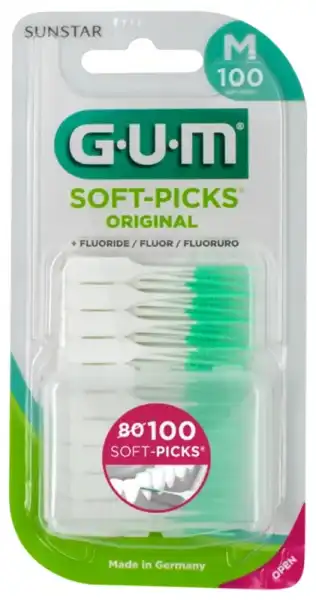 Gum Soft Picks Original Pointe Souple Fluorée Interdentaire Medium B/100