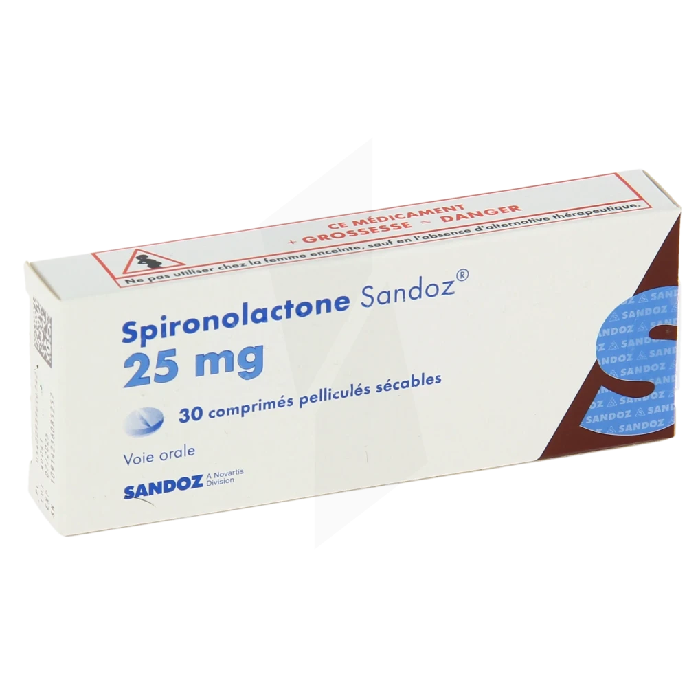 Spironolactone Sandoz 25 Mg, Comprimé Pelliculé Sécable