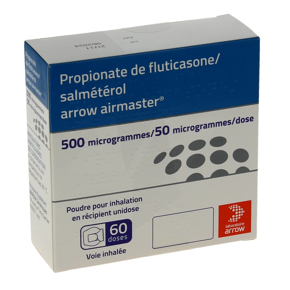 Propionate De Fluticasone/salmeterol Arrow Airmaster 500 Microgrammes/ 50 Microgrammes/dose, Poudre Pour Inhalation En Récipient Unidose