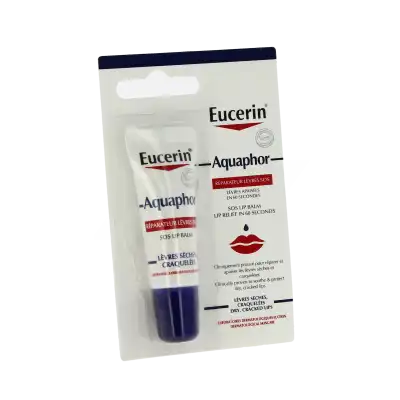 Eucerin Aquaphor Baume Soin Lèvres Sos T/10ml à MENTON