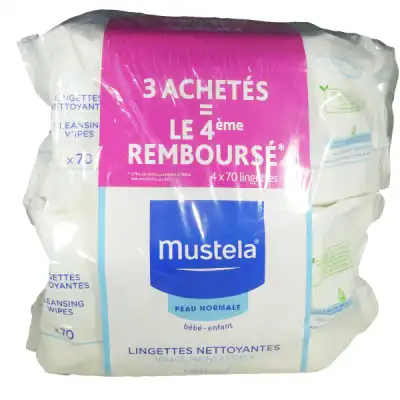 Mustela Bebe Enfant Lingette Nettoyante Apaisante Parfumée 4 Dévidoirs/70 à MONTPEZAT-SOUS-BAUZON