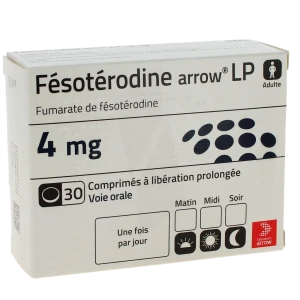 Fesoterodine Arrow Lp 4 Mg, Comprimé à Libération Prolongée