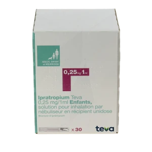 Ipratropium Teva 0,25 Mg/1 Ml Enfants, Solution Pour Inhalation Par Nébuliseur En Récipient Unidose