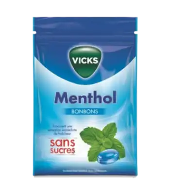 Vicks Bonbon menthol sans sucre Sachet/72g