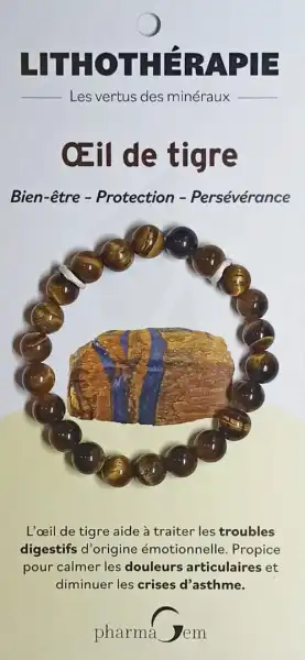 Bracelet De Lithothérapie En Œil De Tigre 8 Mm