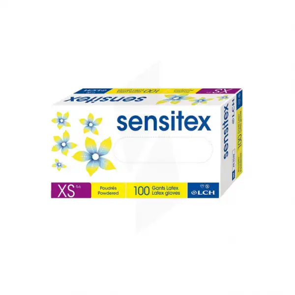 Sensitex Gant Examen Latex Poudré T5/6 B/100