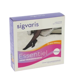 Sigvaris Essentiel Semi-transparent Chaussettes  Femme Classe 2 Noir Small Long
