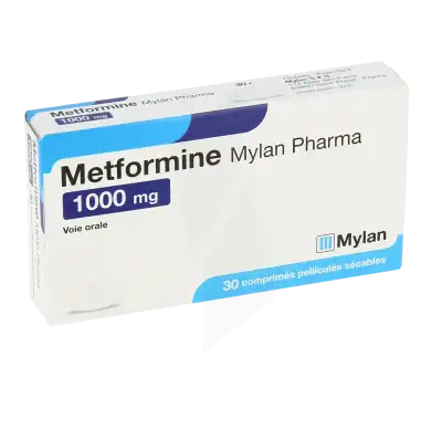 METFORMINE VIATRIS 1000 mg, comprimé pelliculé sécable