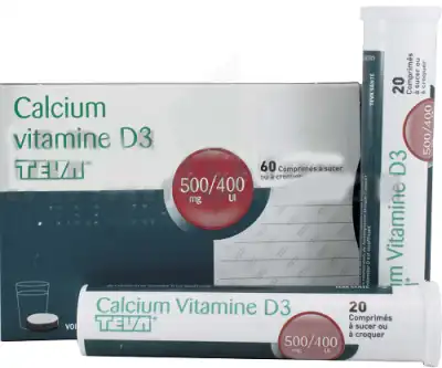 Calcium Vitamine D3 Arrow 500 Mg/400 Ui, Comprimé à Sucer Ou à Croquer à VITRE