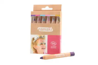 Kit 6 crayons de maquillage Mondes enchantés  (or/argent/rose/turquoise/violet/fuchsia)