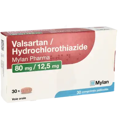Valsartan/hydrochlorothiazide Viatris 80 Mg/12,5 Mg, Comprimé Pelliculé à Paris