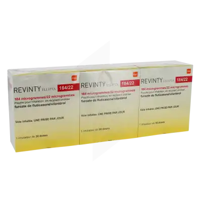 Revinty Ellipta 184 Microgrammes/22 Microgrammes, Poudre Pour Inhalation En Récipient Unidose à Vaulx-en-Velin