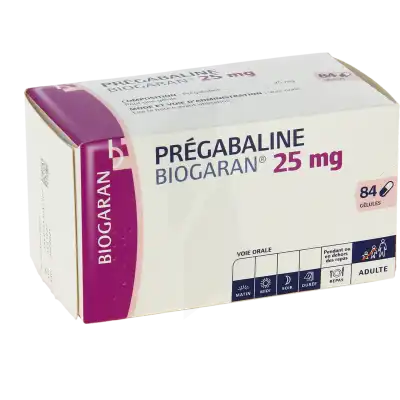 Pregabaline Biogaran 25 Mg, Gélule à Eysines