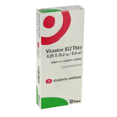 VITAMINE B12 THEA 0,05 POUR CENT (0,2 mg/0,4 ml), collyre en récipient unidose