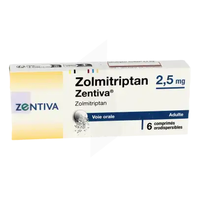 ZOLMITRIPTAN ZENTIVA 2,5 mg, comprimé orodispersible