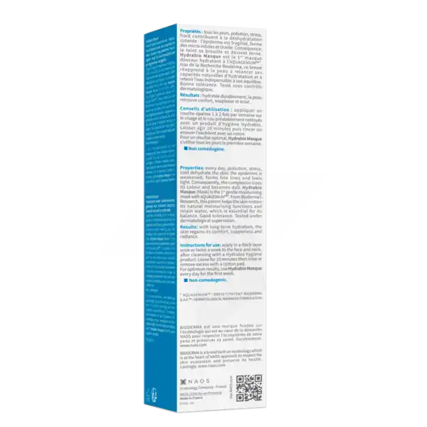 Bioderma Hydrabio Masque Hydratant Visage Peau Sensible Déshydratée 75ml