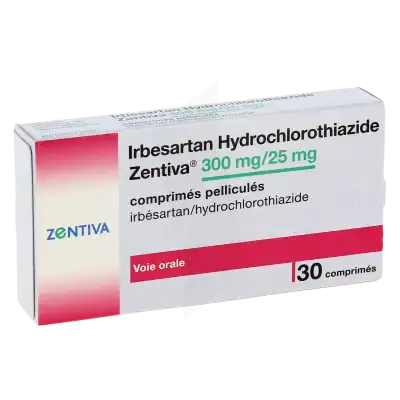 IRBESARTAN HYDROCHLOROTHIAZIDE ZENTIVA 300 mg/25 mg, comprimé pelliculé