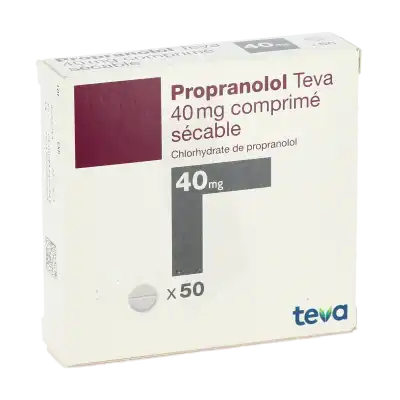 Propranolol Teva 40 Mg, Comprimé Sécable à Paris