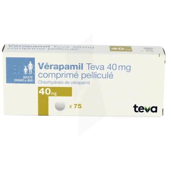 Verapamil Teva 40 Mg, Comprimé Pelliculé