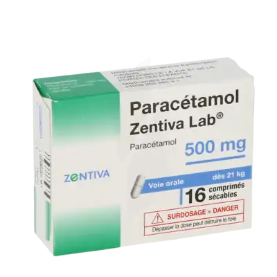 Paracetamol Zentiva Lab 500 Mg, Comprimé Sécable à Hourtin