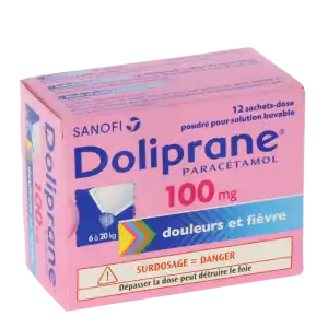 Doliprane 100 Mg, Poudre Pour Solution Buvable En Sachet-dose à Paris