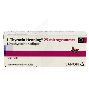 L-thyroxin Henning 25 Microgrammes, Comprimé Sécable