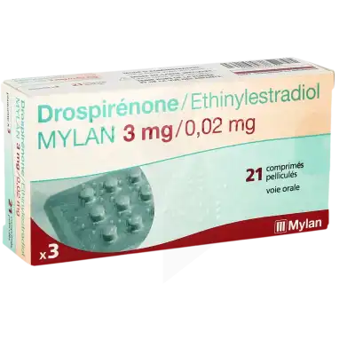Drospirenone/ethinylestradiol Viatris 3 Mg/0,02 Mg, Comprimé Pelliculé à Courbevoie
