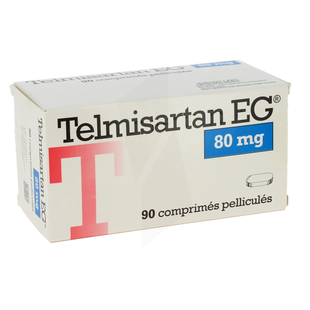 Telmisartan Eg 80 Mg, Comprimé Pelliculé