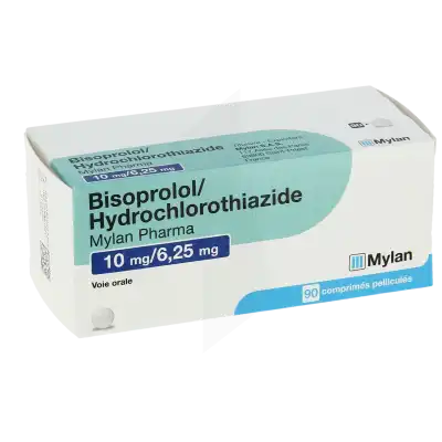 BISOPROLOL/HYDROCHLOROTHIAZIDE VIATRIS 10 mg/6,25 mg, comprimé pelliculé