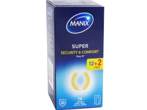 Manix Super Préservatif Avec Réservoir Lubrifiés B/12+2