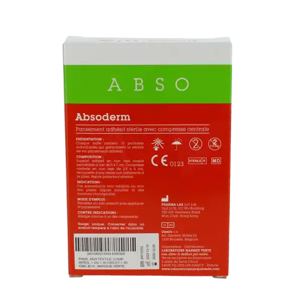 Absoderm Pansadhstérilcompcentabso 5x7cm  Bt10