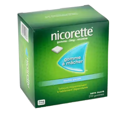 Nicorette Menthe Glaciale 2 Mg Sans Sucre, Gomme à Mâcher Médicamenteuse édulcorée Au Xylitol Et à L'acésulfame Potassique à Saint-Médard-en-Jalles