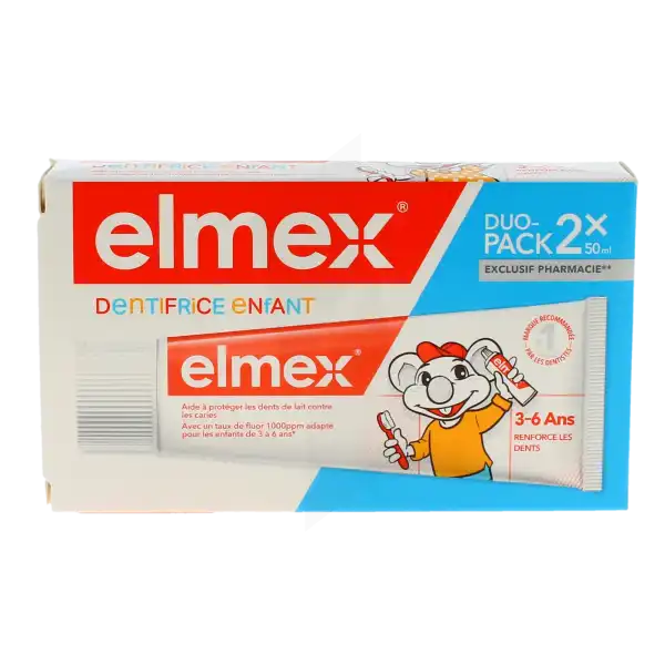 Elmex Enfant Dentifrice 3-6 Ans 2 Tubes De 50 Ml