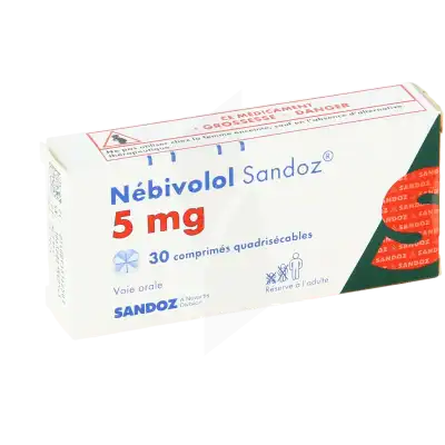 Nebivolol Sandoz 5 Mg, Comprimé Quadrisécable à Bordeaux