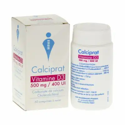 Calciprat Vitamine D3 500 Mg/400 Ui, Comprimé à Sucer à ST-ETIENNE-DE-TULMONT