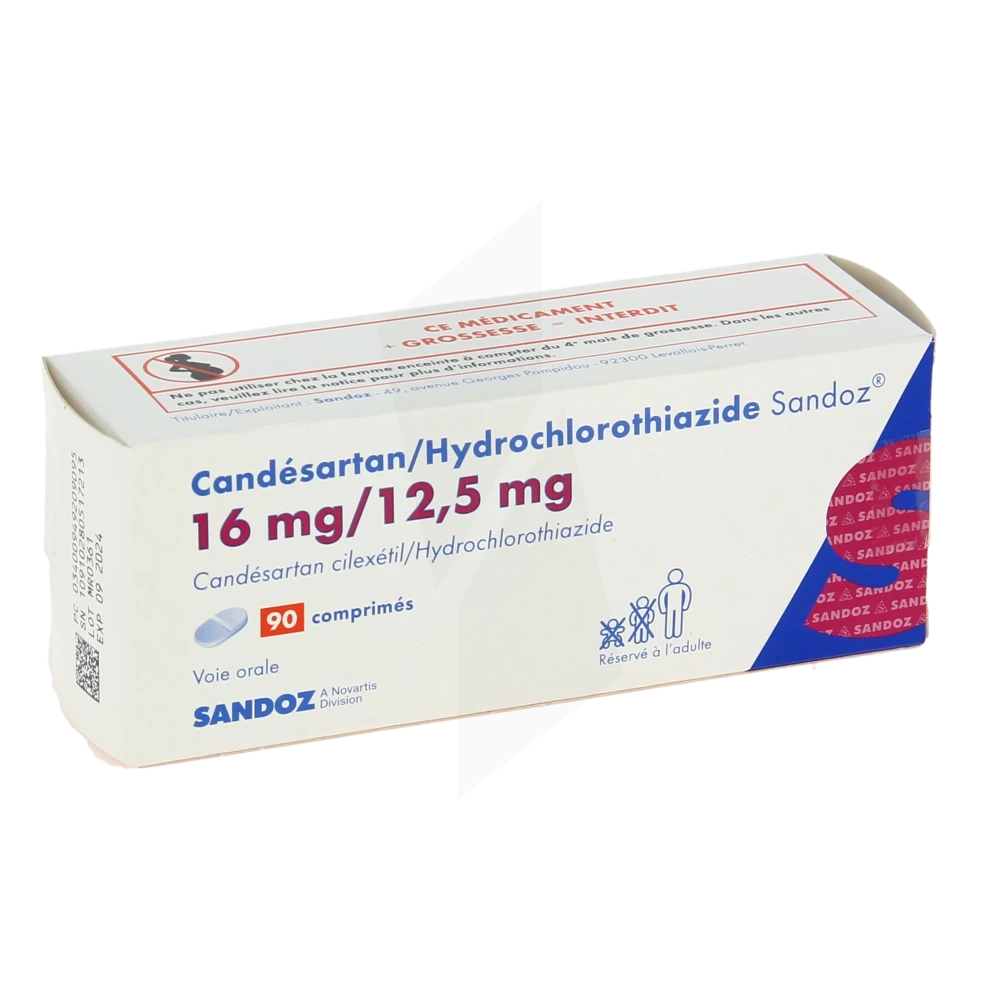 Candesartan/hydrochlorothiazide Sandoz 16 Mg/12,5 Mg, Comprimé