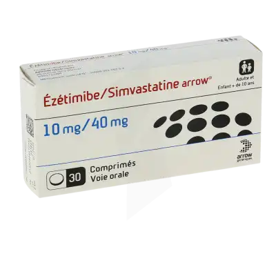EZETIMIBE/SIMVASTATINE ARROW 10 mg/40 mg, comprimé