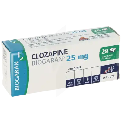 Clozapine Biogaran 25 Mg, Comprimé Sécable à Casteljaloux