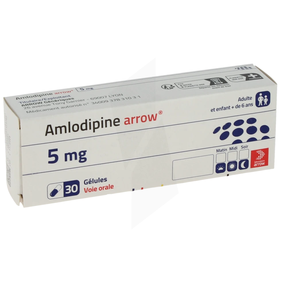 Amlodipine Arrow 5 Mg, Gélule